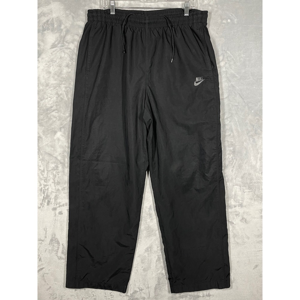 Nike Sportswear Mens XXL Black Track Pants Windbreaker Lined Baggy Vintage Y2K